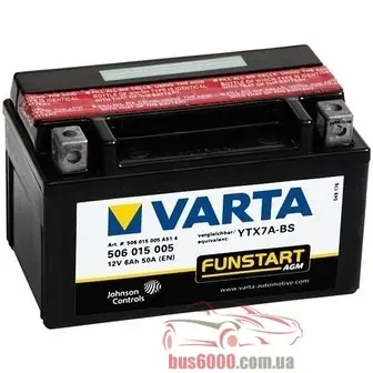 Аккумулятор для мототехники Varta 6 Ач Moto AGM 506 015 005 _YTX7A-BS_