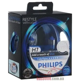 H7 PHILIPS COLORVISION BLUE 12V 55W 12972CVPBS2 _голуб._