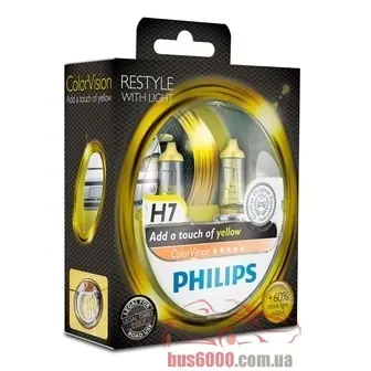 H7 PHILIPS COLORVISION YELLOW 12V 55W 12972CVPYS2 _желт._