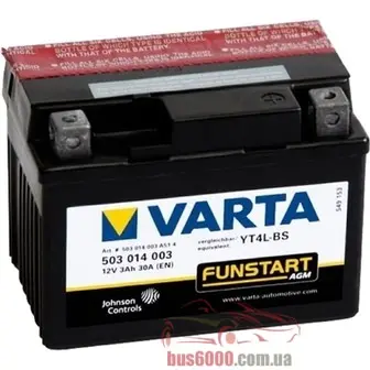 Varta 6CT-3 FUNSTART AGM (YT4L-4, YT4L-BS)